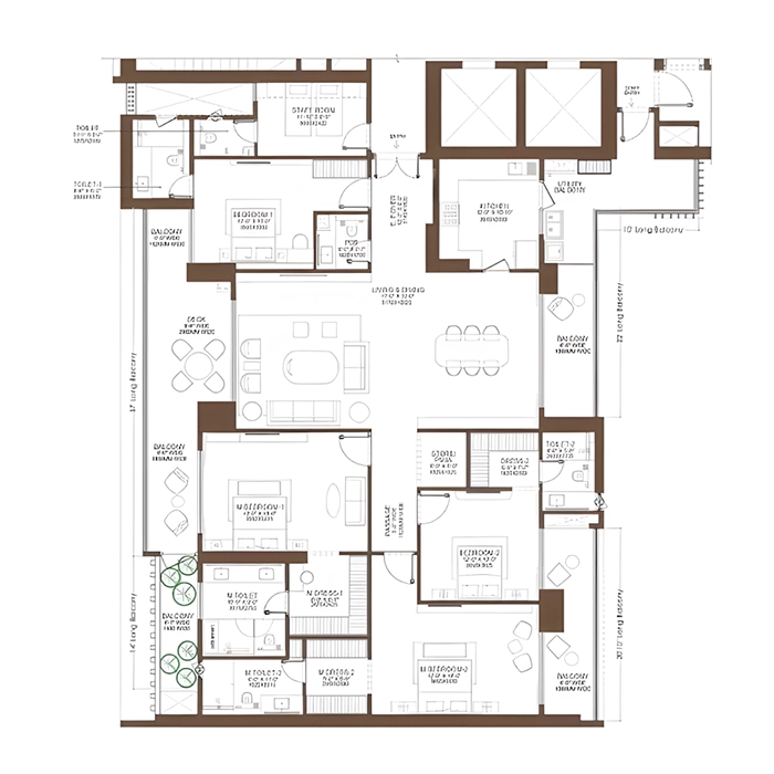 Sobha Rivana apartment floor plan layout Greater Noida West